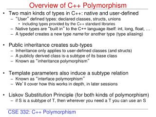 Overview of C++ Polymorphism