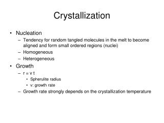 Crystallization