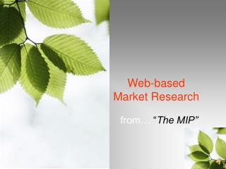 Web-based Market Research