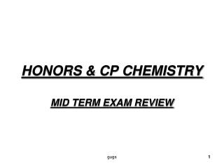 HONORS &amp; CP CHEMISTRY