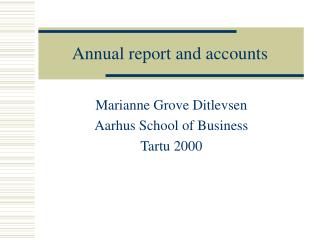 Annual report and accounts