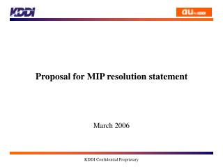 Proposal for MIP resolution statement