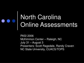 North Carolina Online Assessments