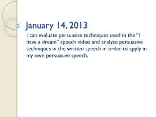 January 14, 2013