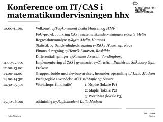 Konference om IT/CAS i matematikundervisningen hhx