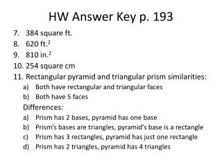 HW Answer Key p. 193