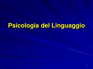 Psicologia del Linguaggio