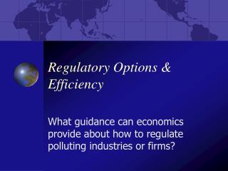 Regulatory Options &amp; Efficiency