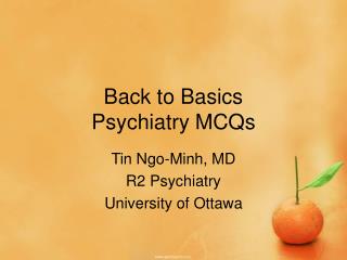 Back to Basics Psychiatry MCQs