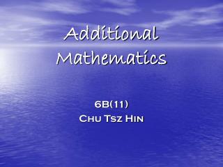 Additional Mathematics