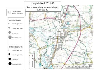 Long Melford 2011-13 Test pits containing pottery dating to 1200-800 BC