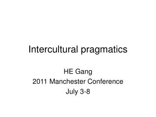 Intercultural pragmatics