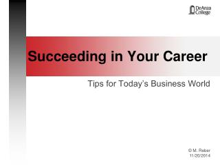 Succeeding in Your Career