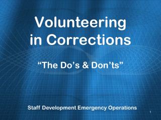 Volunteering in Corrections