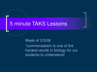 5 minute TAKS Lessons