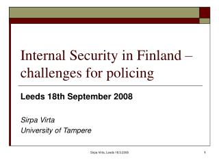 Internal Security in Finland – challenges for policing
