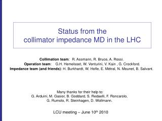 Status from the collimator impedance MD in the LHC