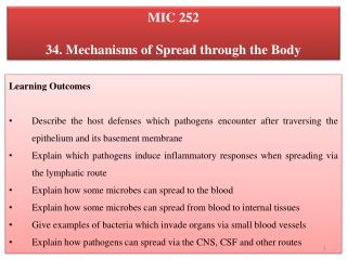 MIC 252 34. Mechanisms of Spread through the Body