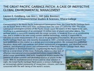 THE GREAT PACIFIC GARBAGE PATCH: A CASE OF INEFFECTIVE GLOBAL ENVIRONMENTAL MANAGEMENT