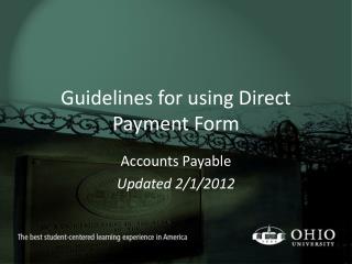 Guidelines for using Direct Payment Form