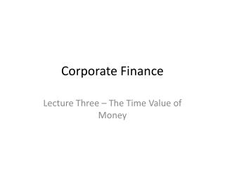 Corporate Finance