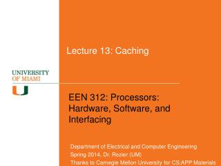 Lecture 13: Caching