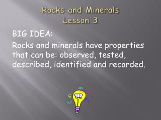 Rocks and Minerals Lesson 3