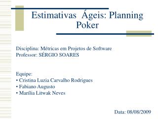 Estimativas Ágeis: Planning Poker