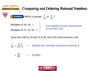 Comparing and Ordering Rational Numbers