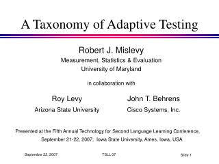 A Taxonomy of Adaptive Testing