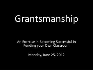 Grantsmanship