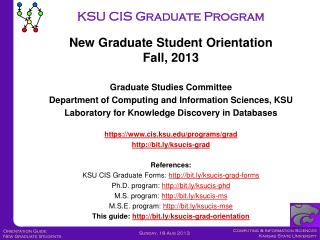 Graduate Studies Committee Department of Computing and Information Sciences, KSU