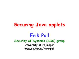 Securing Java applets