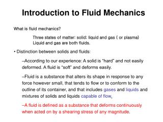 What is fluid mechanics?