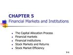 CHAPTER 5 Financial Markets and Institutions