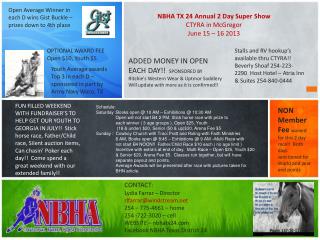 NBHA TX 24 Annual 2 Day Super Show CTYRA in McGregor June 15 – 16 2013