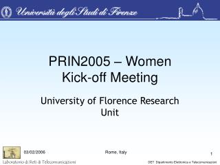 PRIN2005 – Women Kick-off Meeting