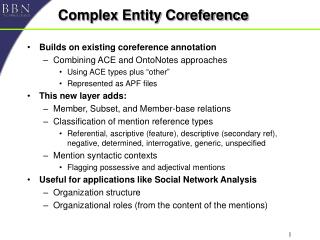 Complex Entity Coreference