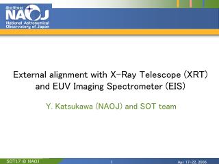 External alignment with X-Ray Telescope (XRT) and EUV Imaging Spectrometer (EIS)