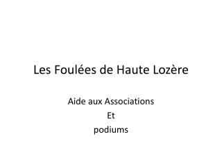 Les Foulées de Haute Lozère