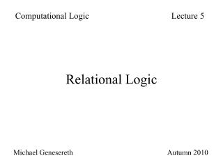 Relational Logic