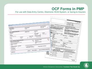 OCF Forms in PMP