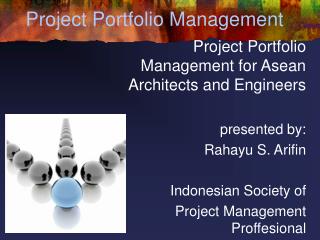 Project Portfolio Management