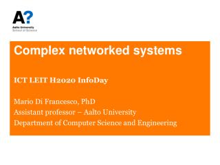 Complex networked systems