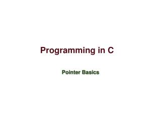 Programming in C