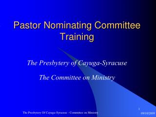 Pastor Nominating Committee Training