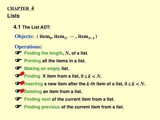 Objects : ( item 0 , item 1 ,  , item N  1 )