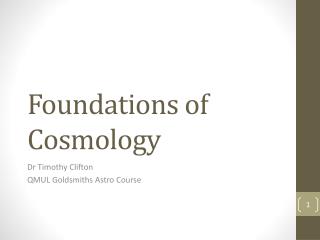 Foundations of Cosmology