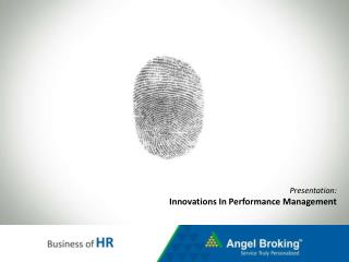 Presentation: Innovations In Performance Management