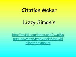 Citation Maker Lizzy Simonin